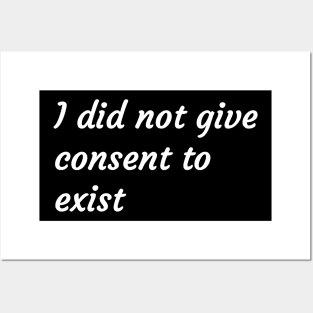 I did not give consent to exist Posters and Art